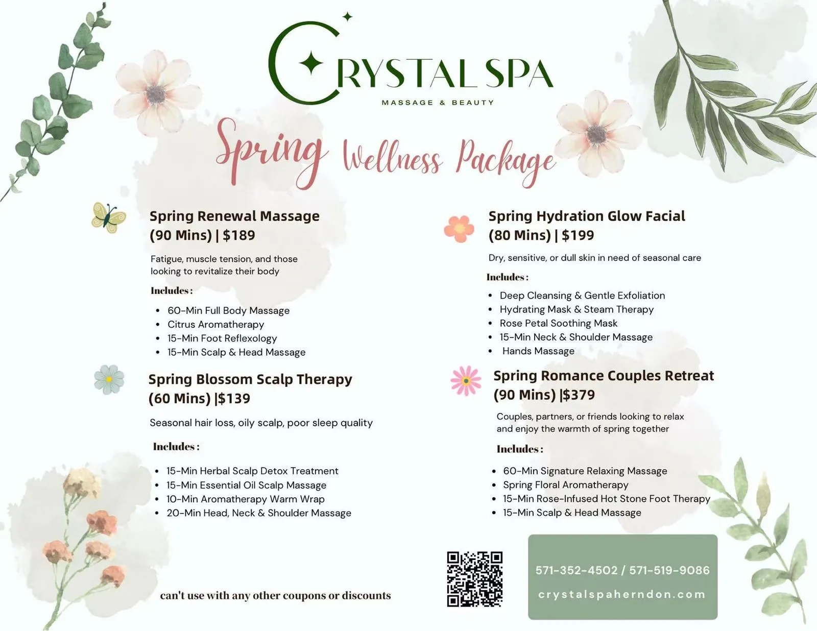 Crystal Spa Spring Wellness Package flyer